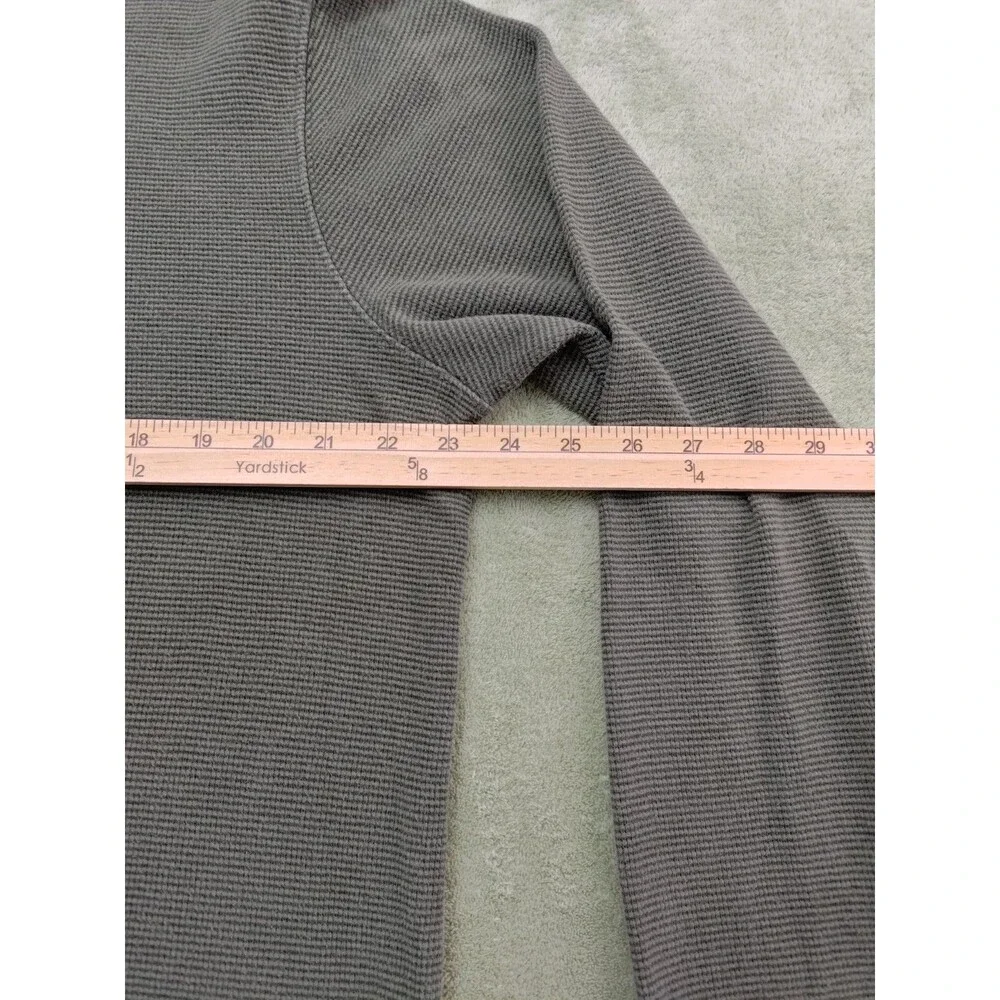 Chaps Sweater Mens Large Green Quarter Zip Mock Neck Pullover Long Sleeve Knit